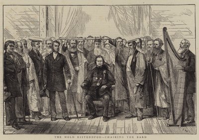 The Mold Eisteddfod, chairing the Bard by Joseph Nash